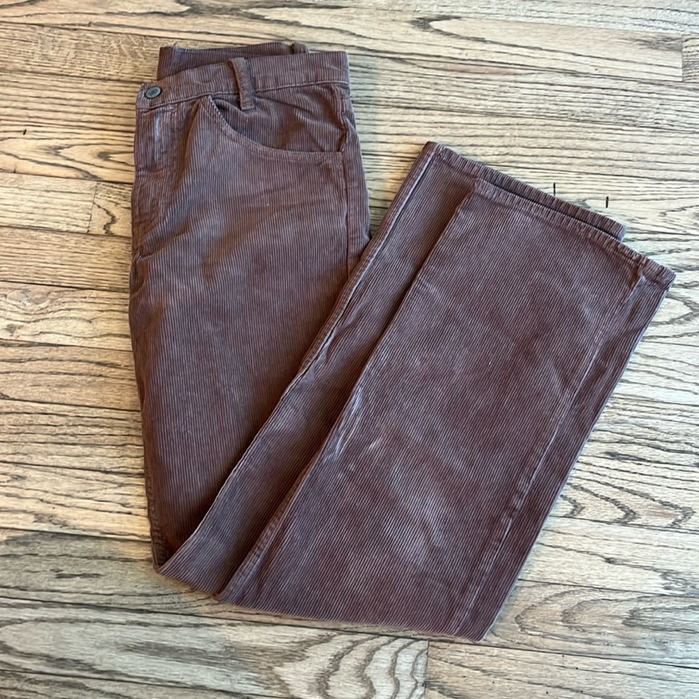 John Galt Low Rise Brown Corduroy Flare Pant